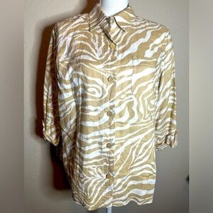 Jones New York Linen button shirt size Large